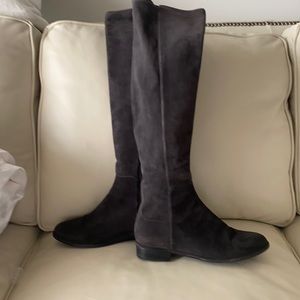 Stuart Weitzman charcoal suede boots slightly worn excellent condition